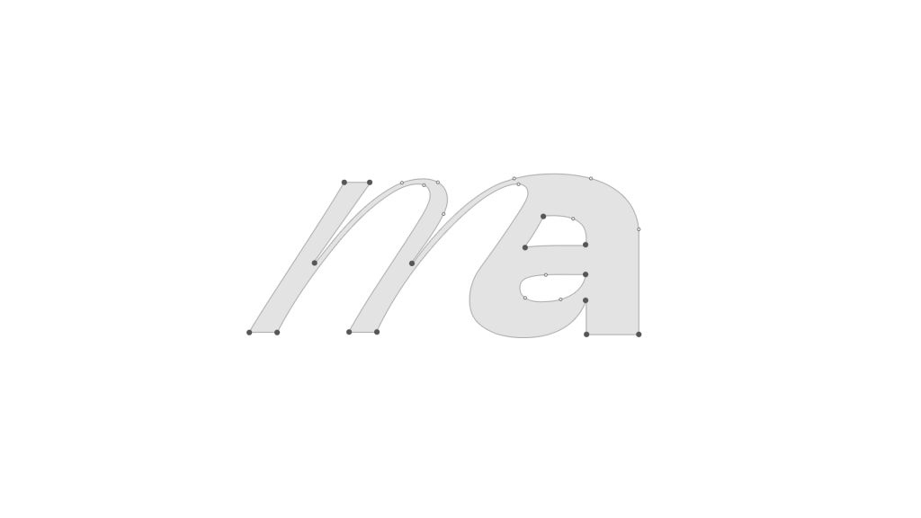 Konstruksjonen av Mark & Alex-logoen