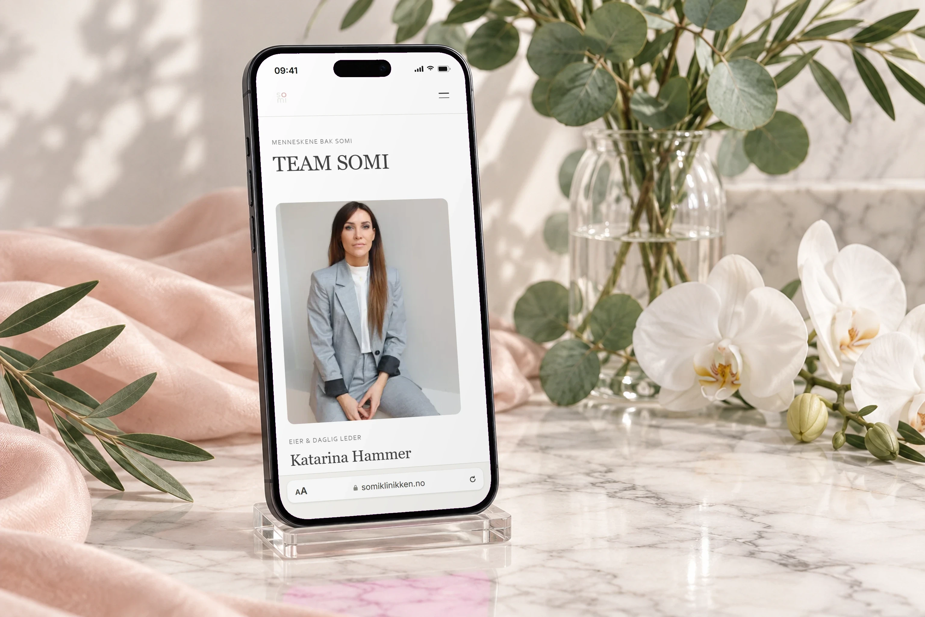 The team page on mobile